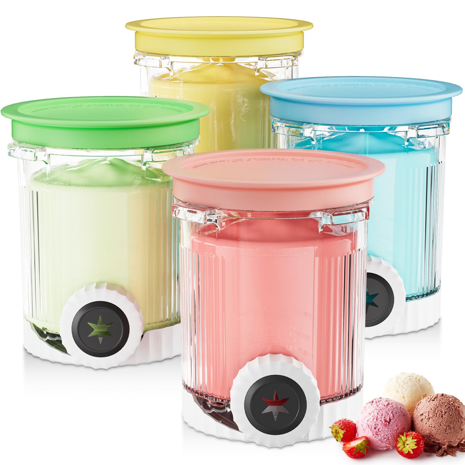 Amazon.com: 4Pack Creami Swirl Pints and Lids for Ninja Ice Cream